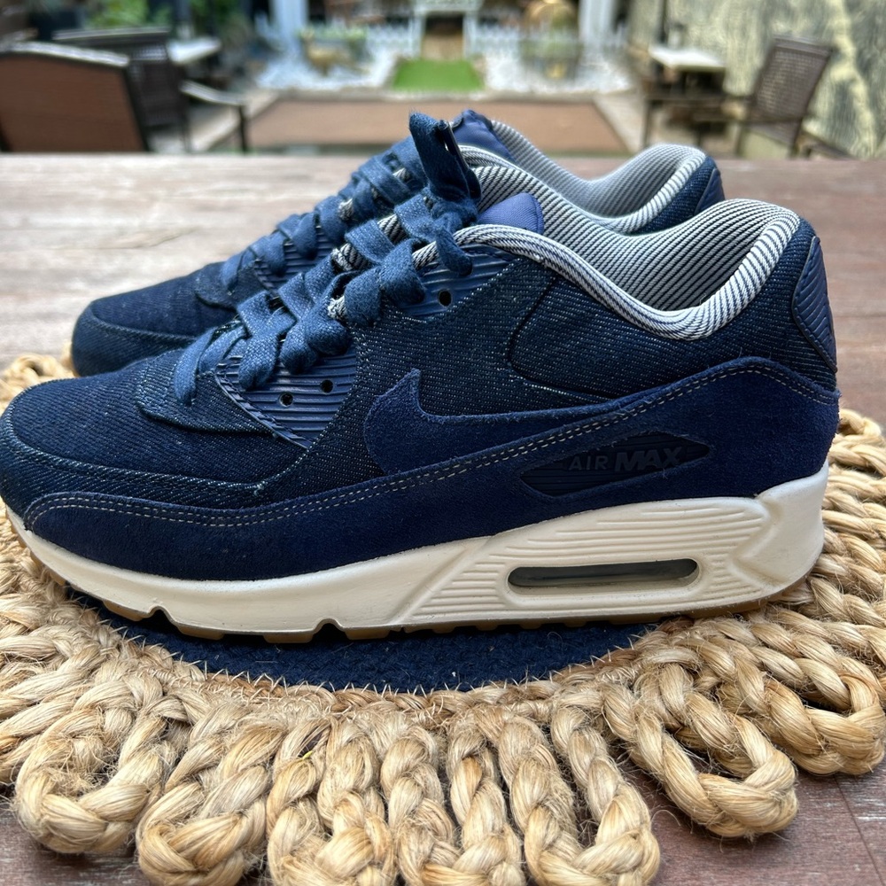 Navy Blue Sneakers with Cream Sole